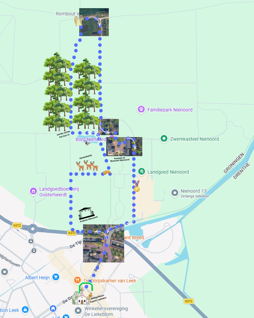 Kaart Kleine Beentjes Loop vrijdag